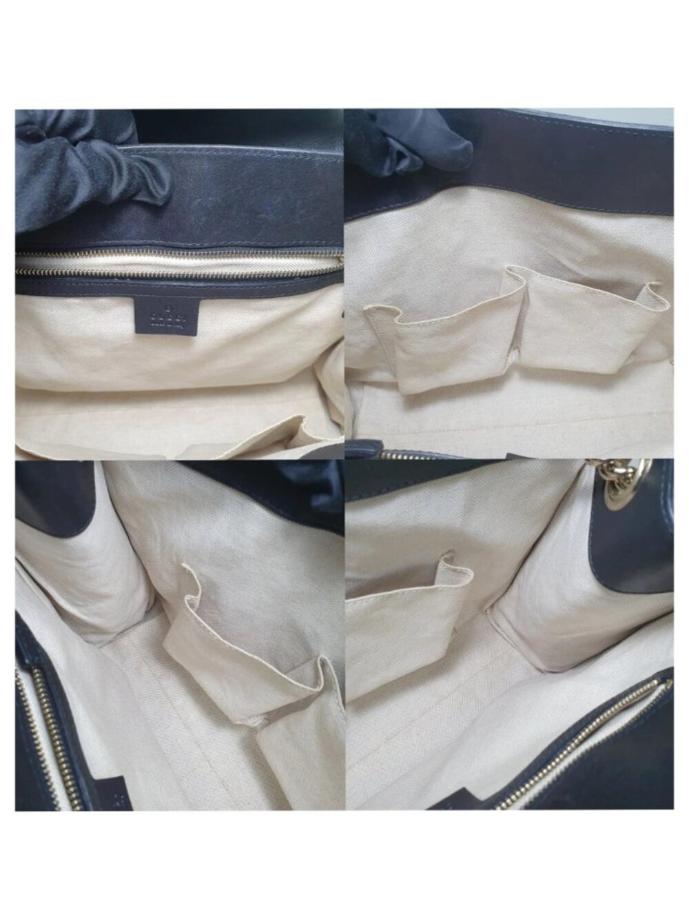 Authentic Gucci Guccissima Leather Horsebit Chain Tote Black - Picture 10 of 12